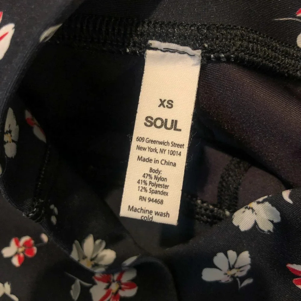 SOUL Soulcycle Floral Bohemian Athleisure Athletic High Waist Leggings Women's X - Picture 10 of 13